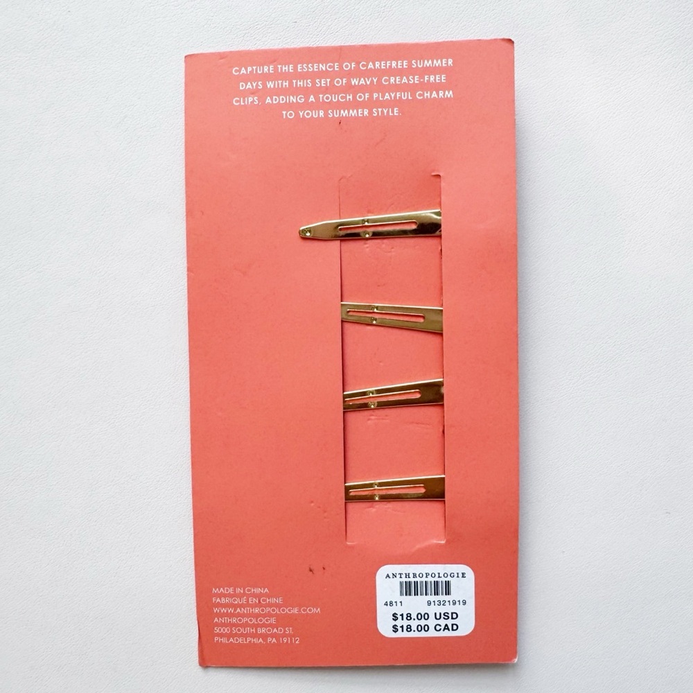Anthropologie Summer Soiree Crease-Free Clips, Set of 4 | NWT - Picture 4 of 6